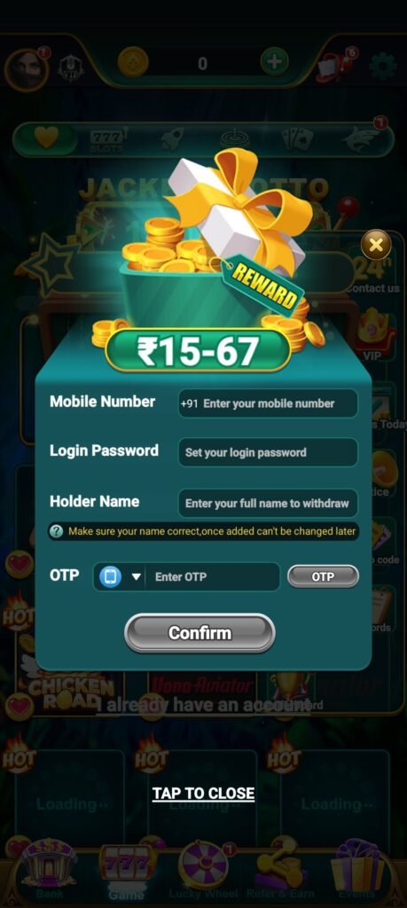 How To Register 567 Slots App Account